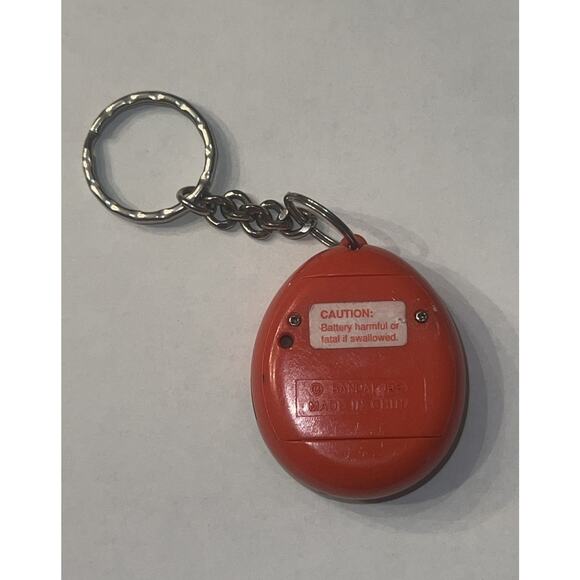 Vintage Bandai Tamagotchi 1997 Red & Black Digital Pet Keychain Tested/Works - Picture 2 of 3